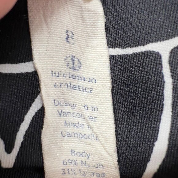 Lululemon Wunder Under Hi-Rise Rose Alpine Black White Leggings Women's 8 - Picture 9 of 10